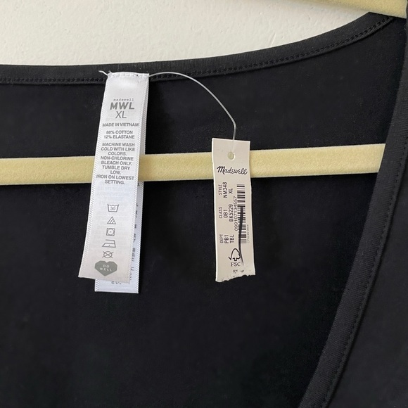 NWT Madewell MWL Knit Long-Sleeve Biker Unitard onesie black size XL - Picture 7 of 7